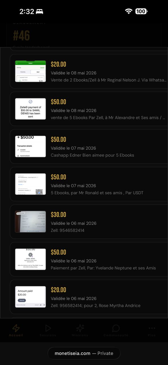 @BigSam IA - Suite des ventes - Zelle, Cashapp, USDT